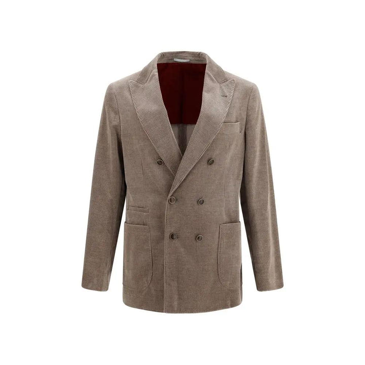 Brunello Cucinelli Gray Cotton Full-Length Jacket
