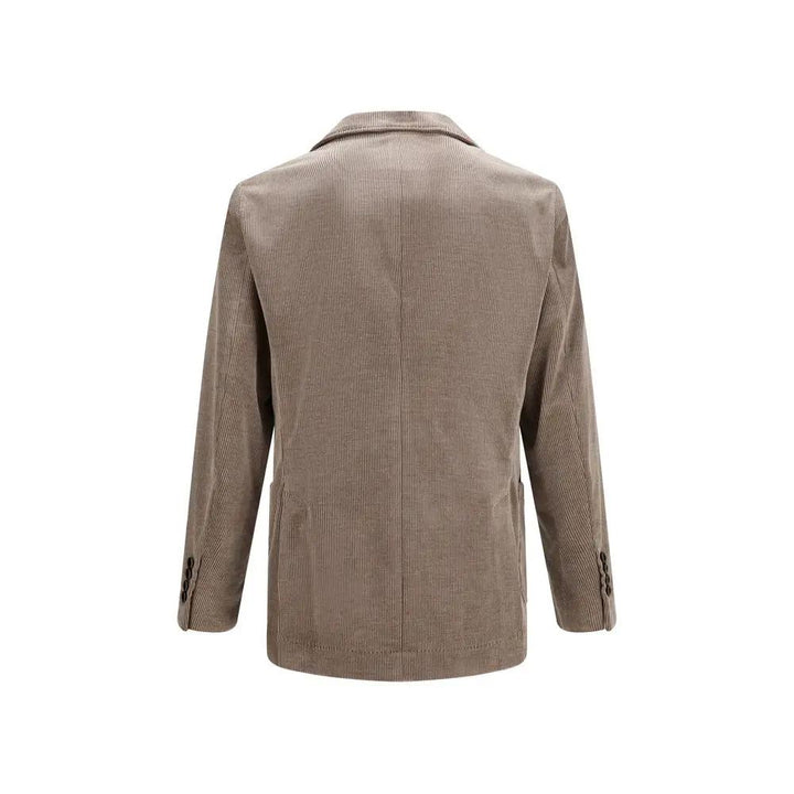Brunello Cucinelli Gray Cotton Full-Length Jacket