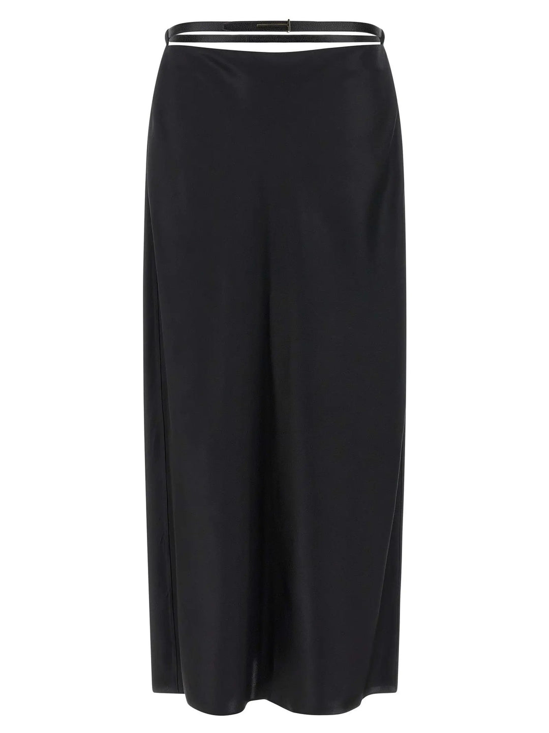 Tom Ford Black Silk Midi Skirt