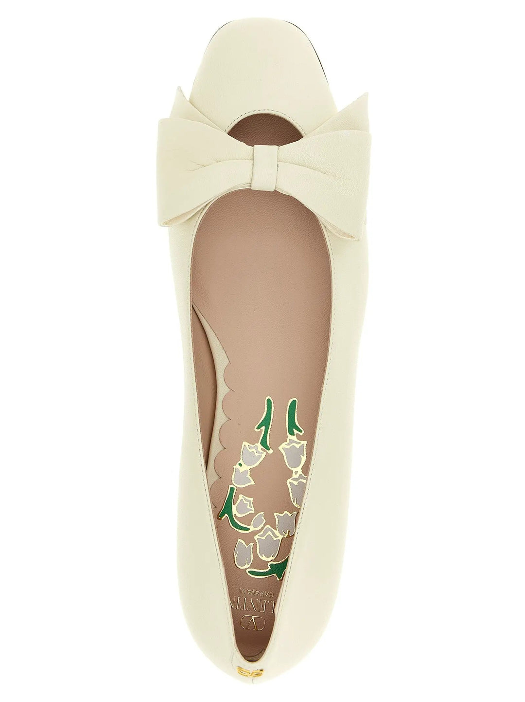 Valentino Garavani White Leather Ballet Flats