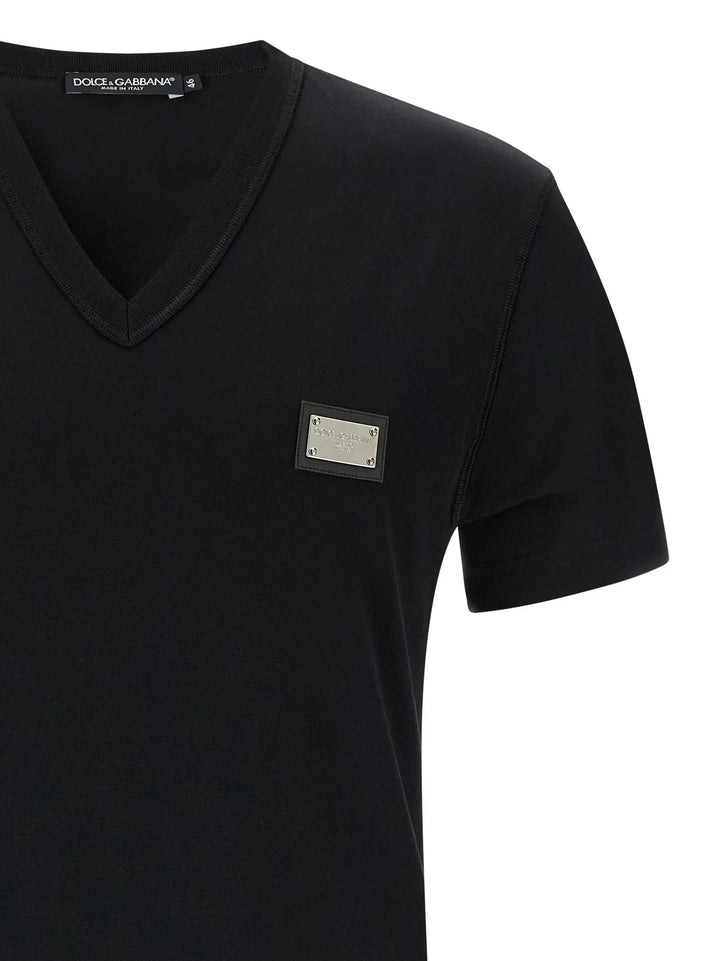 Dolce &amp; Gabbana Black Cotton T-Shirt