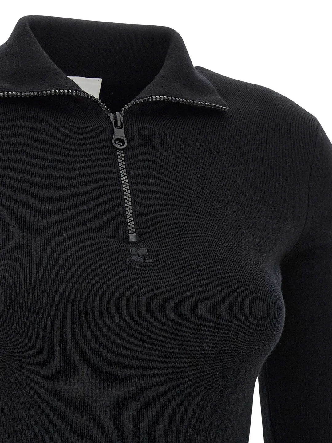 Courrèges Black Merino Wool Short Dress
