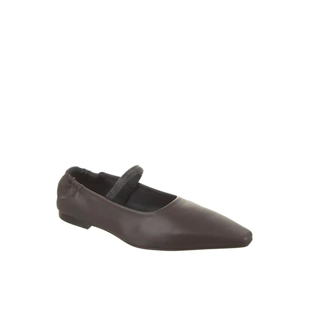 Brunello Cucinelli Sample Sale | Brunello Cucinelli Brown Leather Ballet Flats - | Designer outlet