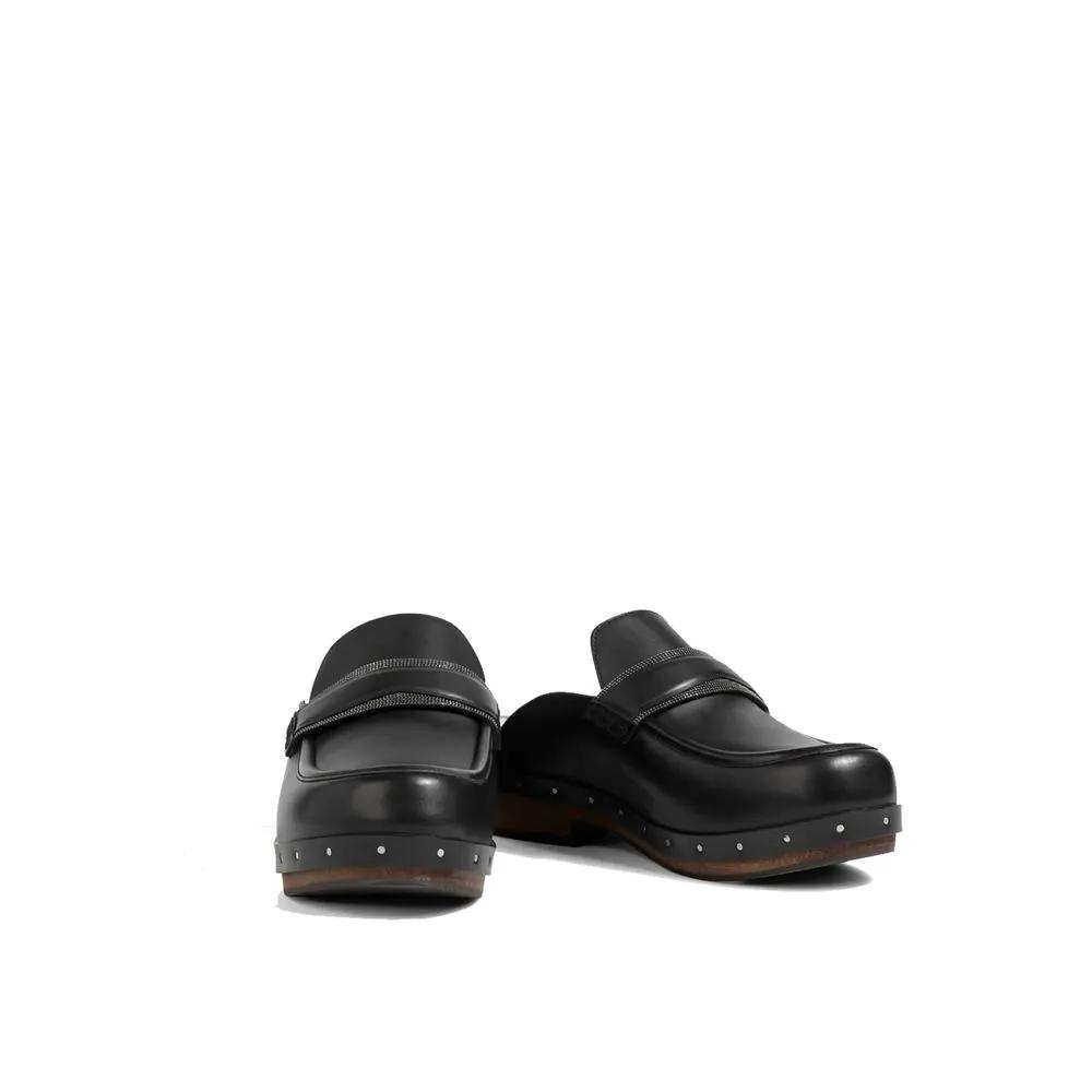 Brunello Cucinelli Sample Sale | Brunello Cucinelli Black Leather Mules - | Designer outlet