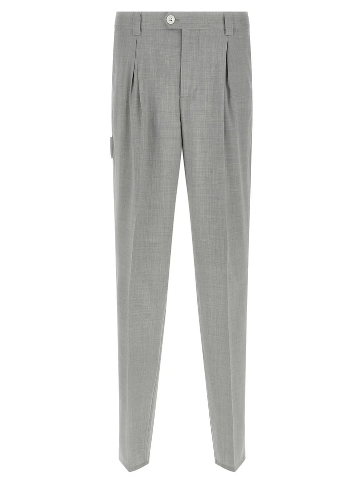 Brunello Cucinelli Gray Virgin Wool Dress Pants