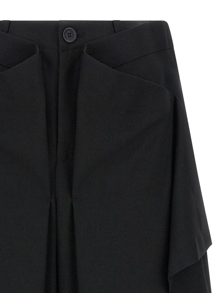 Issey Miyake Black Wool Casual Pants