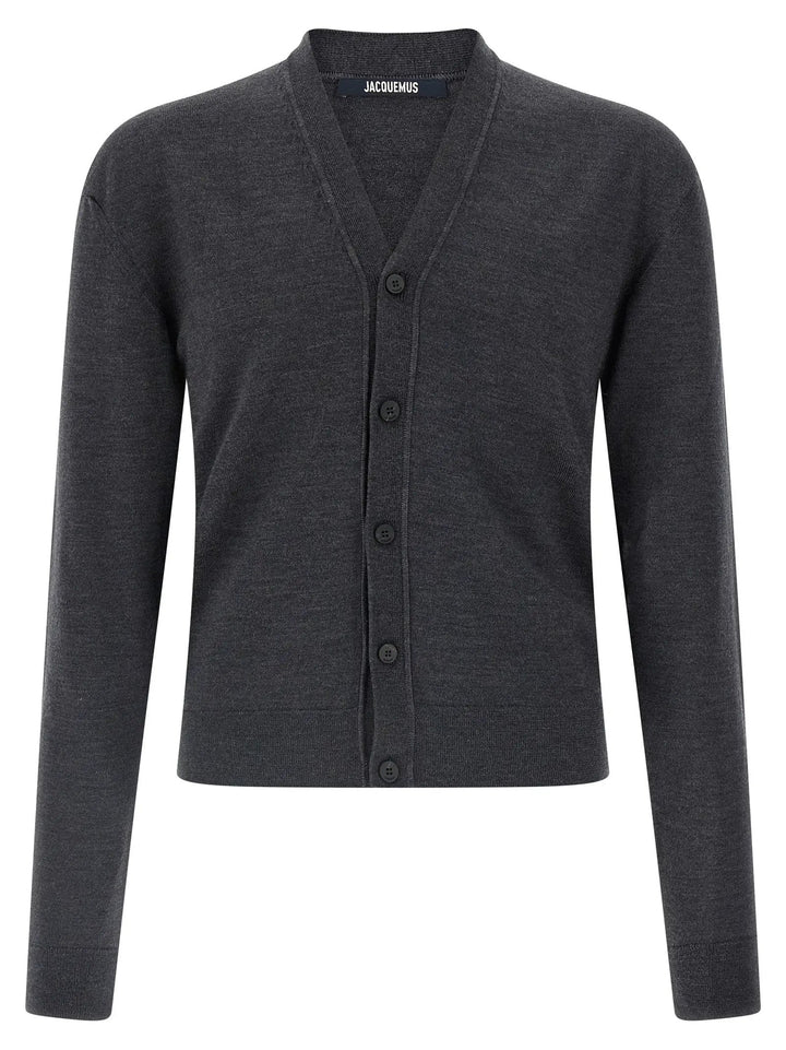 Jacquemus Gray Merino Wool Cardigan