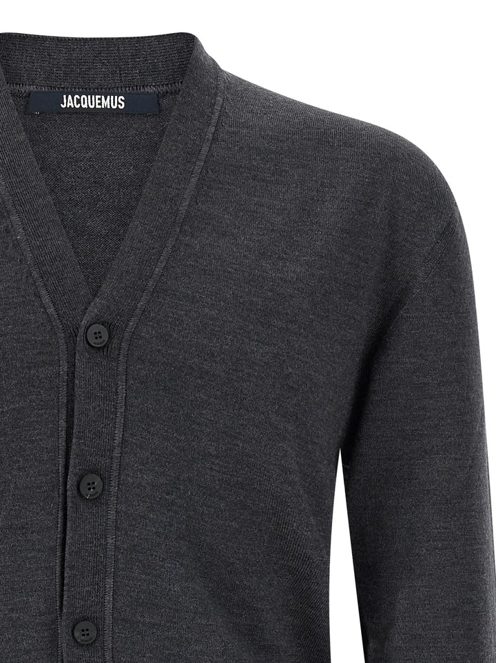 Jacquemus Gray Merino Wool Cardigan