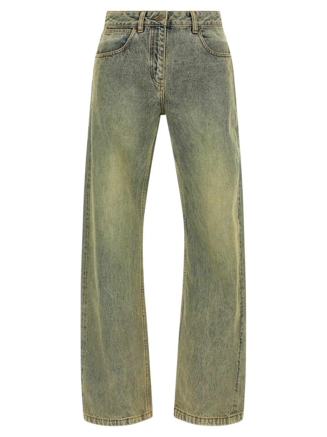Entire Studios Bicolor Cotton Straight-Leg Jeans