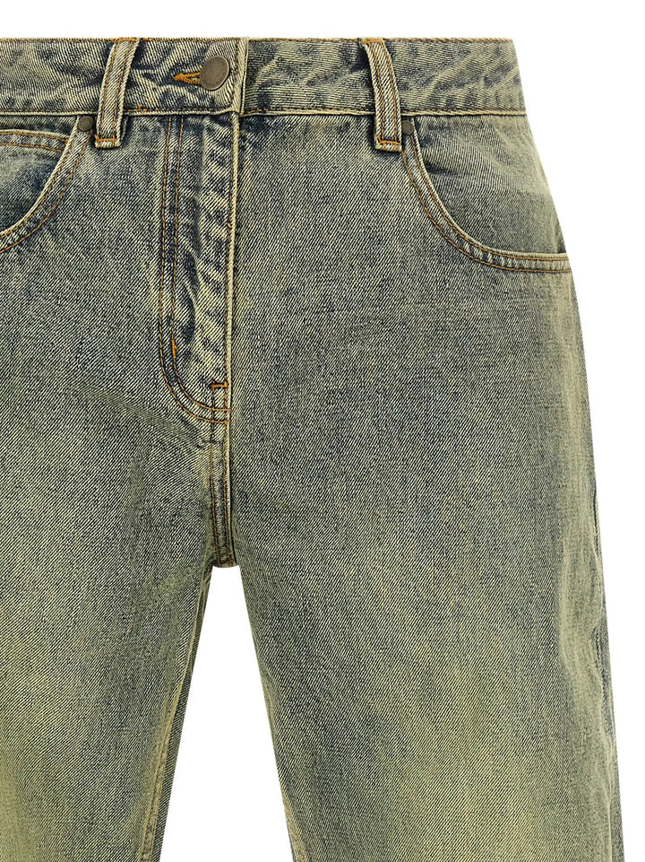 Entire Studios Bicolor Cotton Straight-Leg Jeans