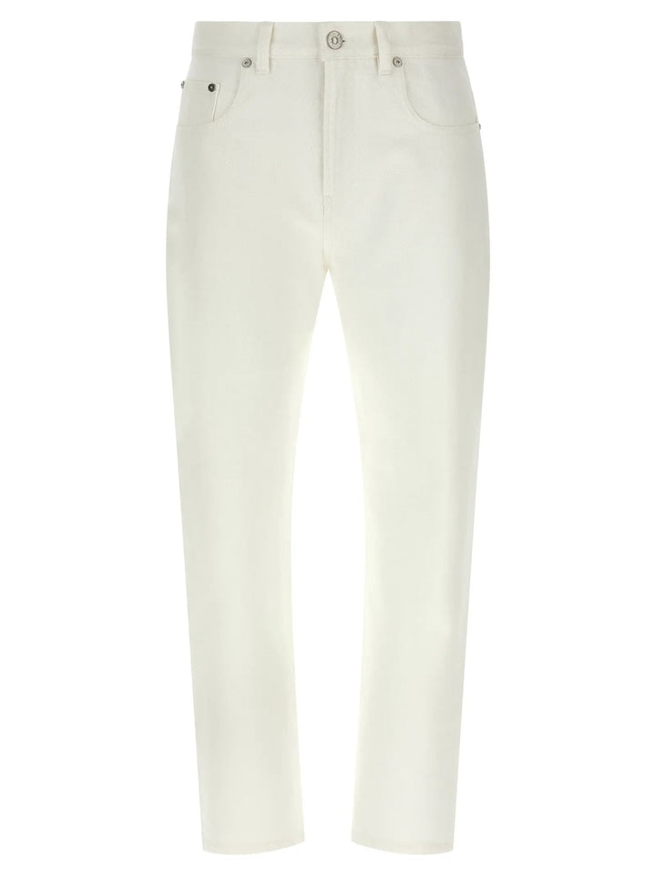 Victoria Beckham White Cotton High-Waisted Jean