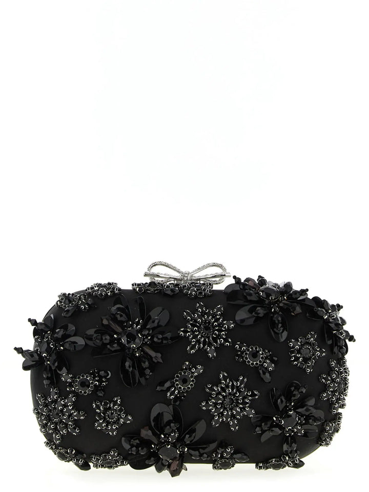 Self-Portrait Black Polyester Clutch Bag