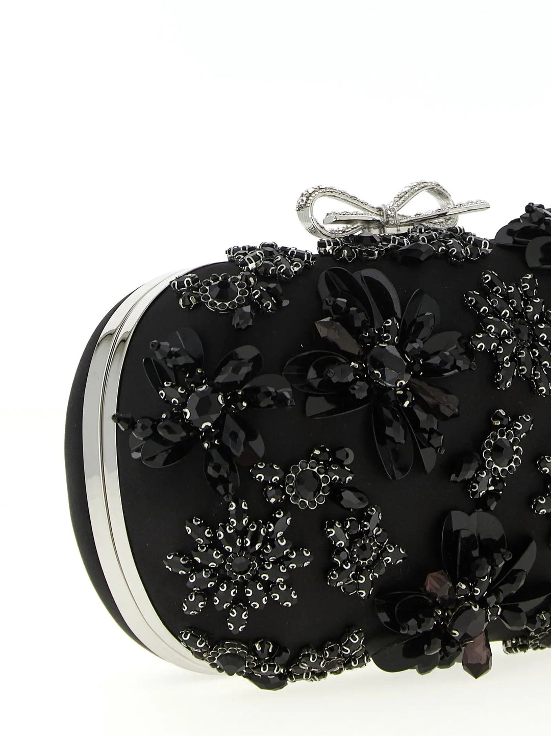 Self-Portrait Black Polyester Clutch Bag