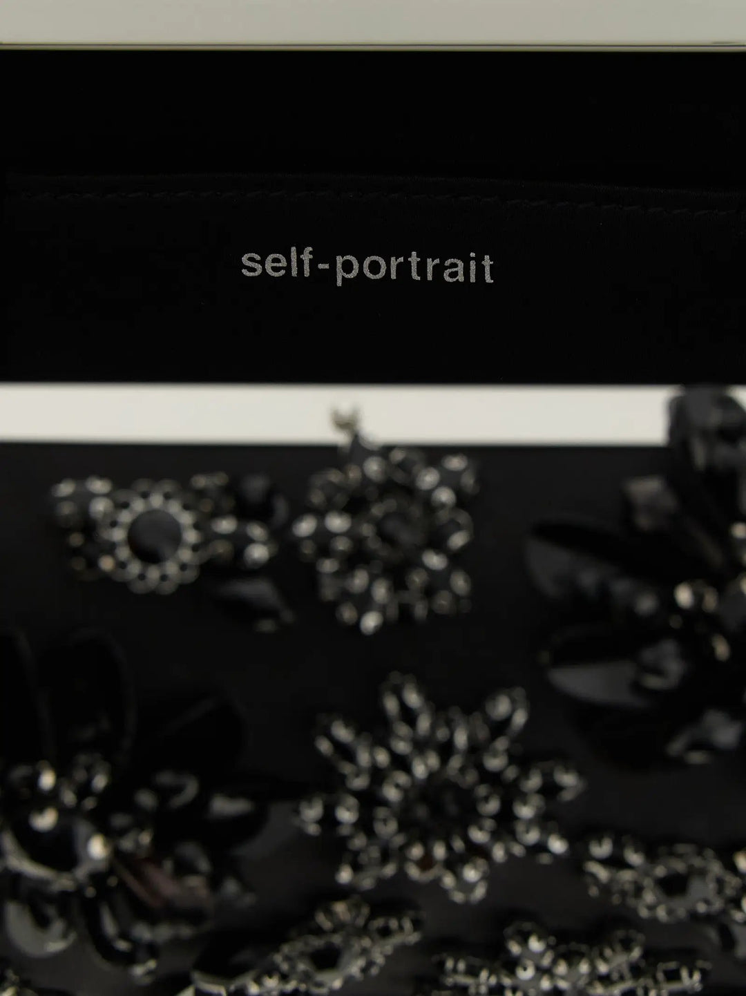 Self-Portrait Black Polyester Clutch Bag