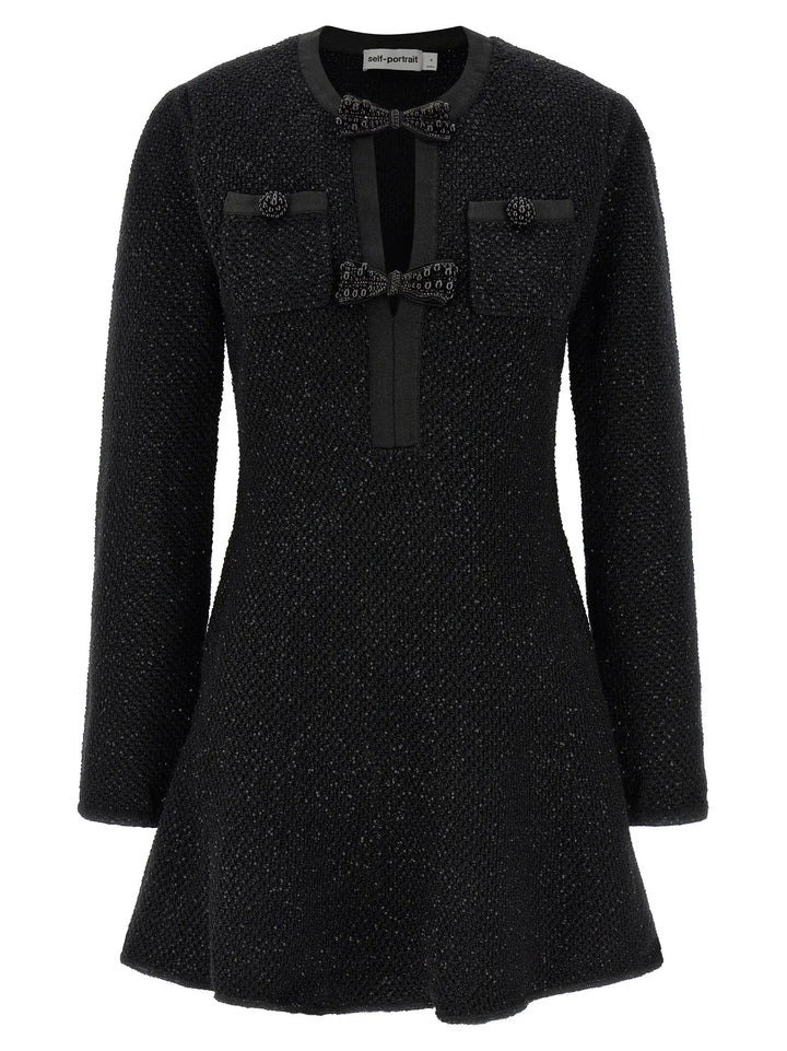 Self-Portrait Black Cotton Short Dress