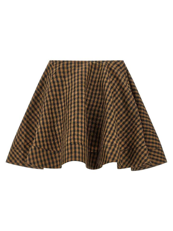 Ganni Brown Recycled Polyester Long Skirt