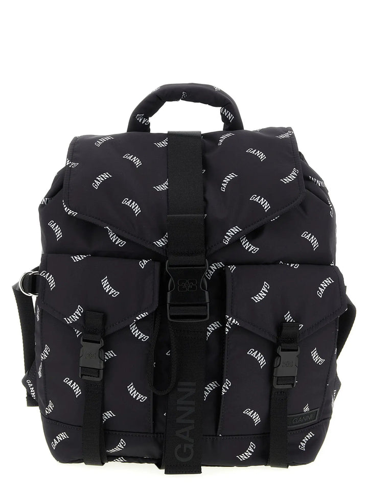 Ganni Black Polyester Backpack
