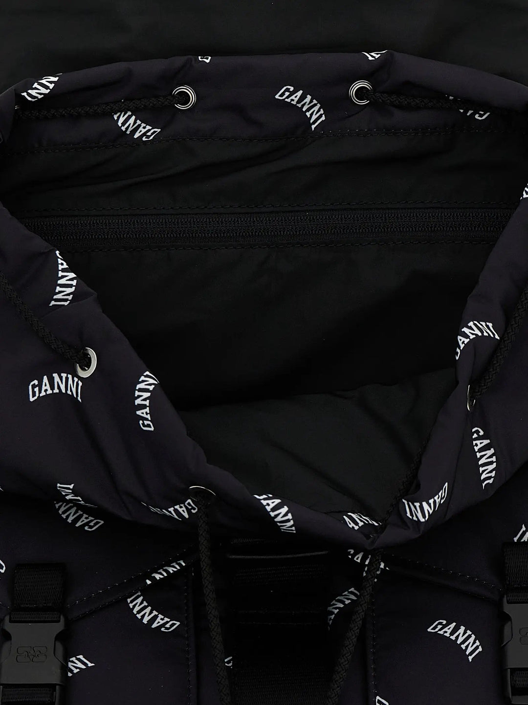 Ganni Black Polyester Backpack