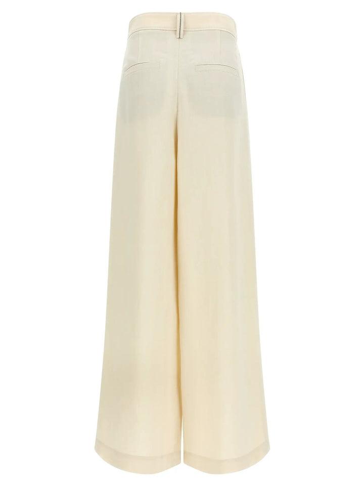 Brunello Cucinelli White Viscose Casual Pants
