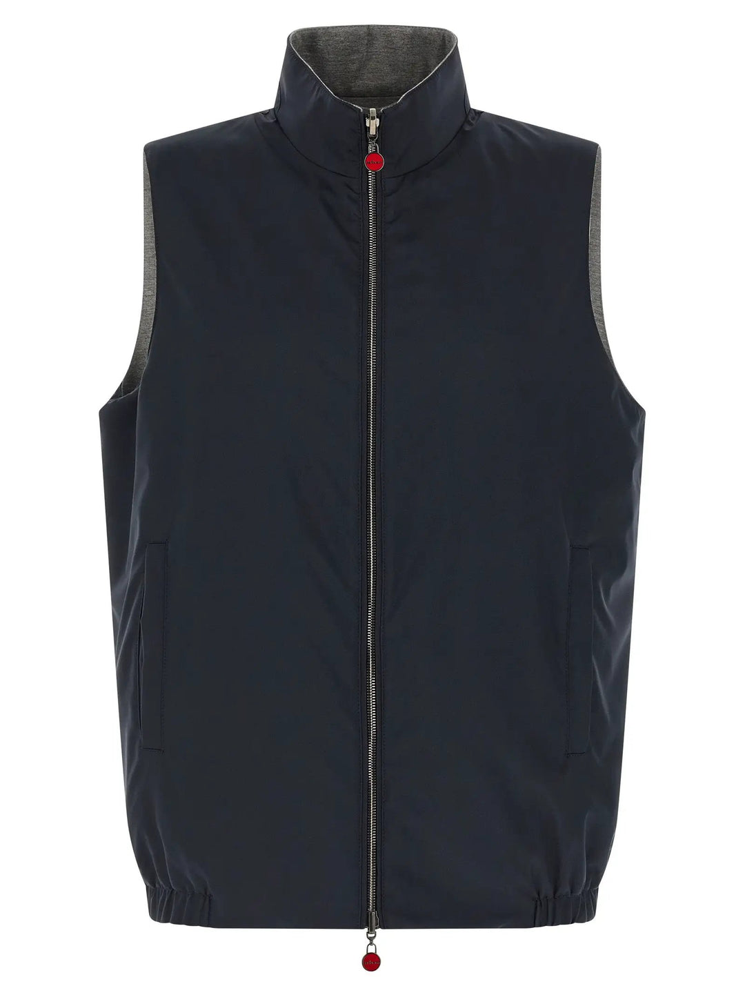 Kiton Blue Cotton Sleeveless Jacket