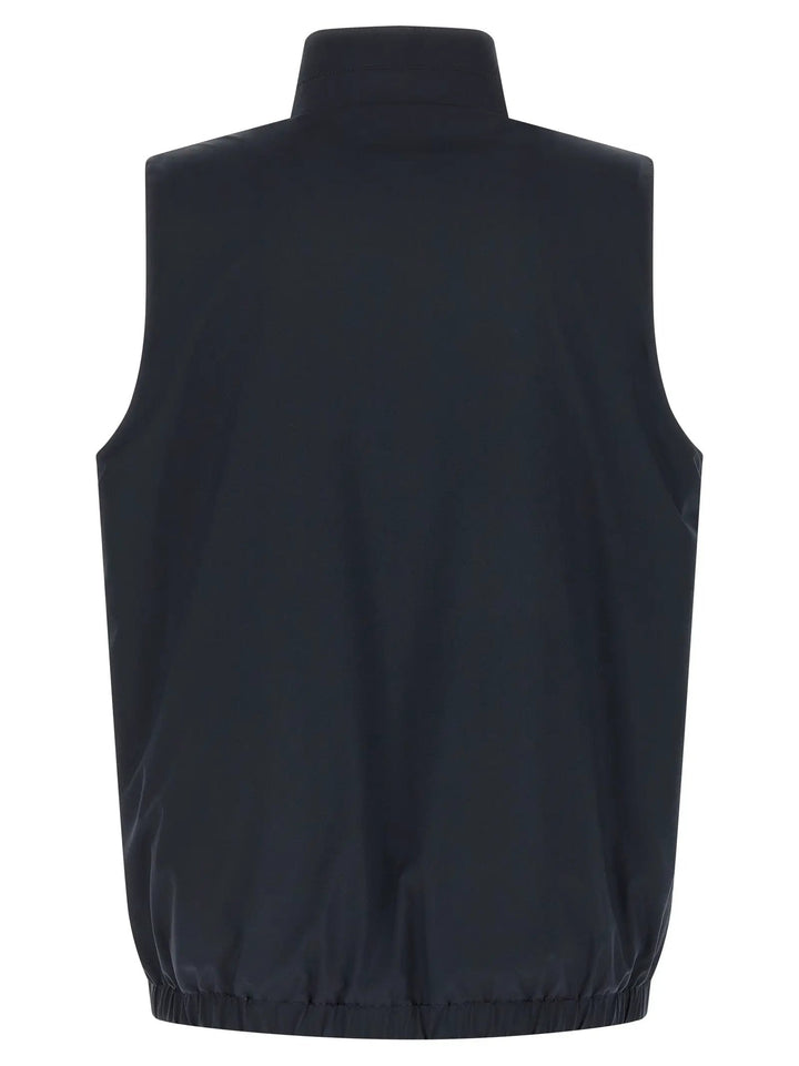 Kiton Blue Cotton Sleeveless Jacket
