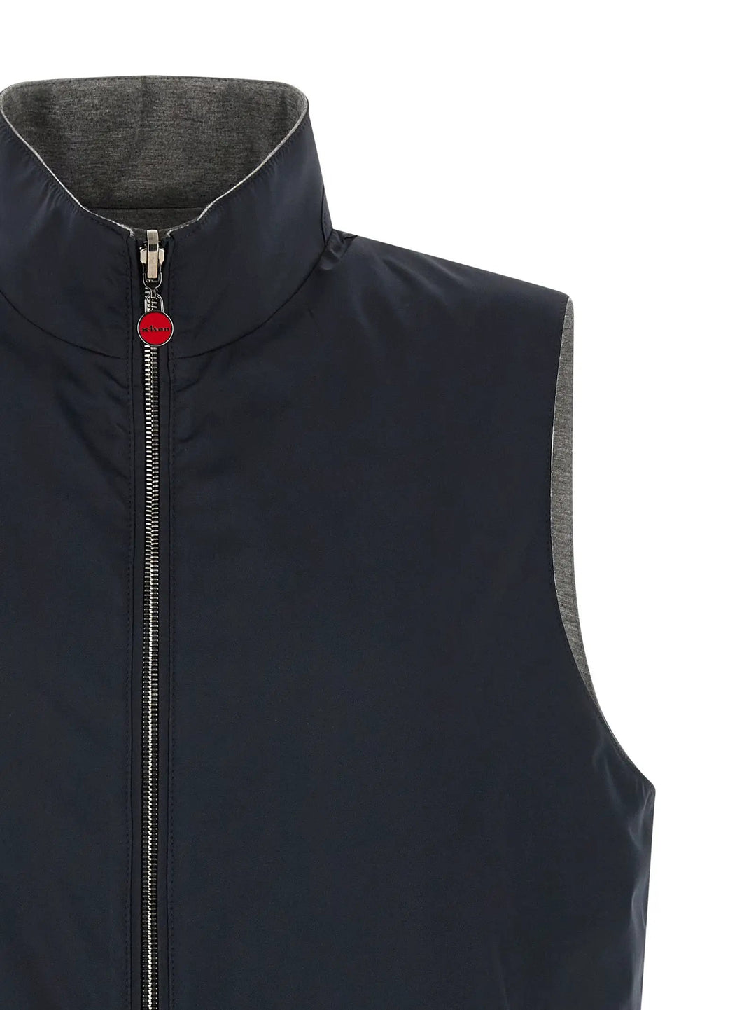 Kiton Blue Cotton Sleeveless Jacket