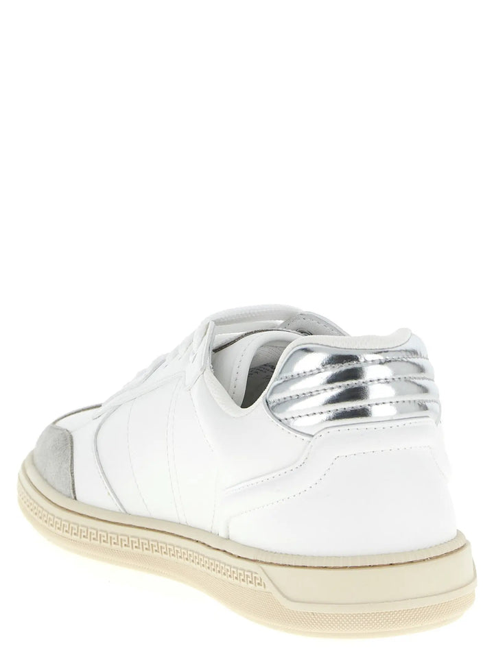 Versace White Calfskin Low Top Sneakers