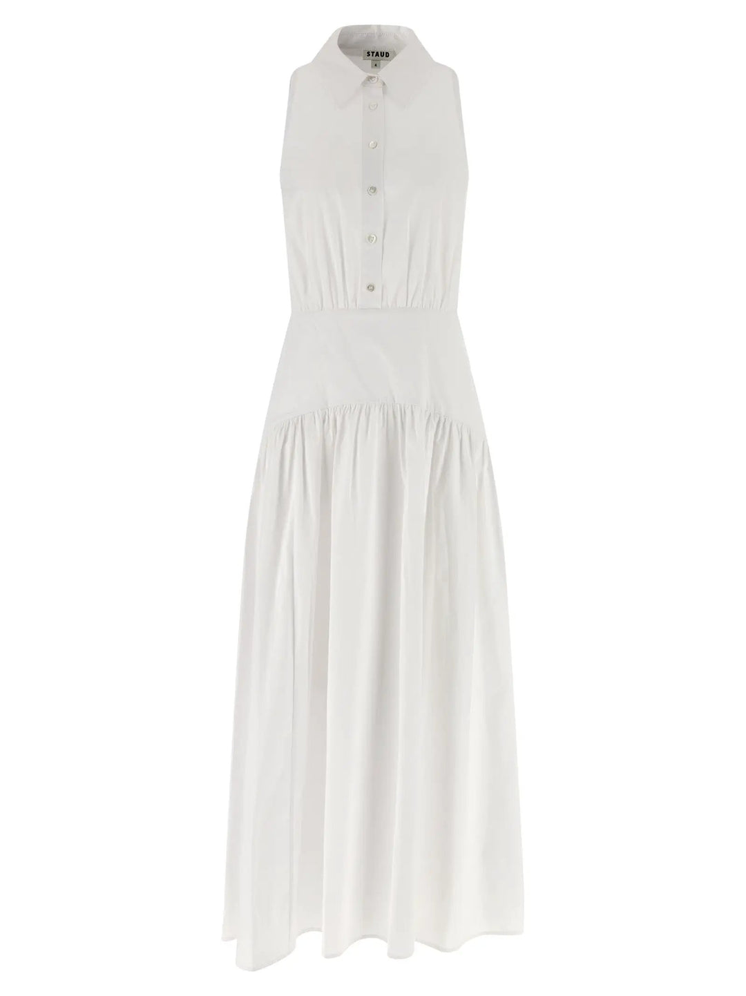 Staud White Cotton Midi Dress