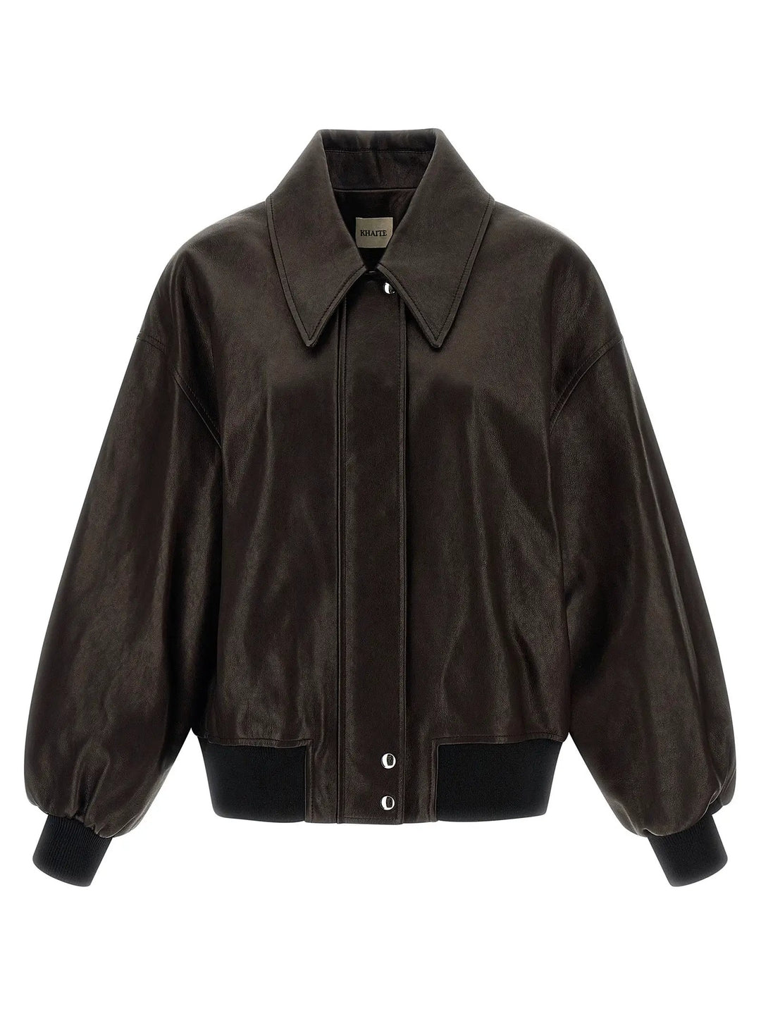 Khaite Brown Lamb Leather Leather Jacket