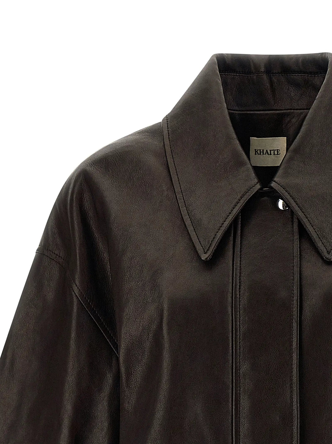 Khaite Brown Lamb Leather Leather Jacket