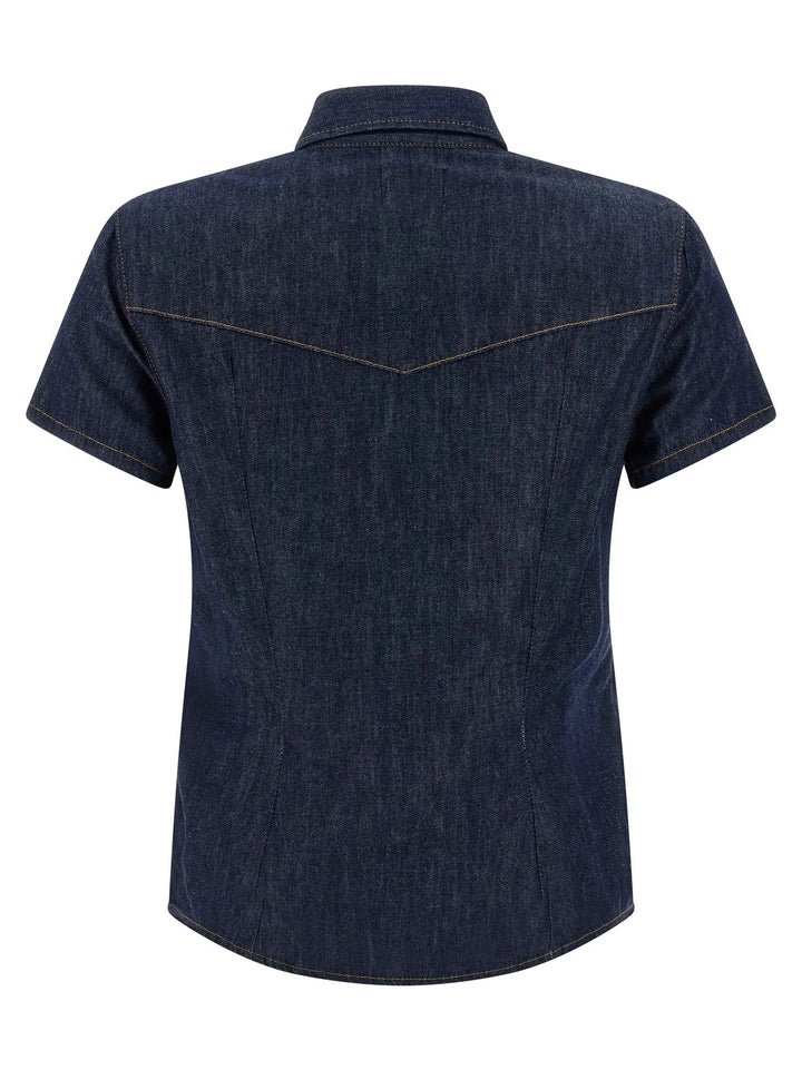 Khaite Blue Cotton Blouse