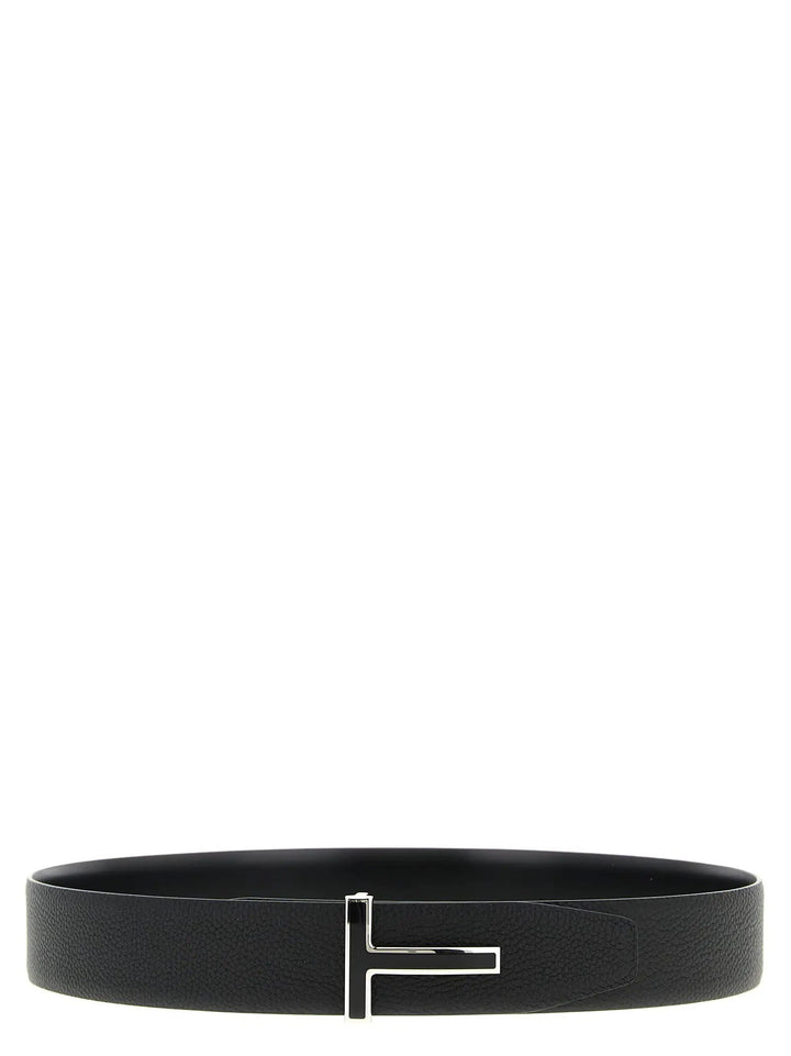 Tom Ford Black Calfskin Regular Belt