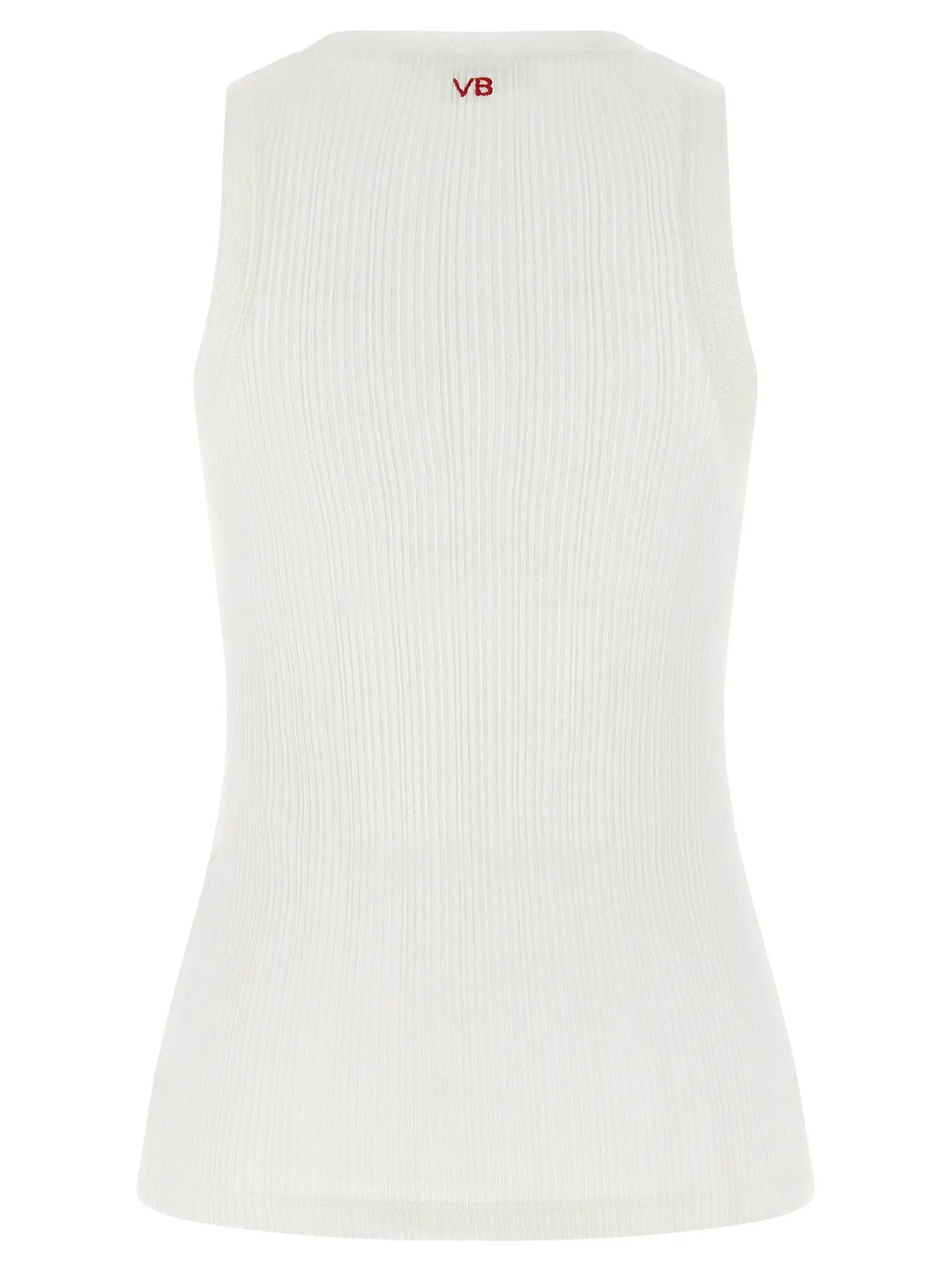 Victoria Beckham White Cotton Sleeveles T-Shirt