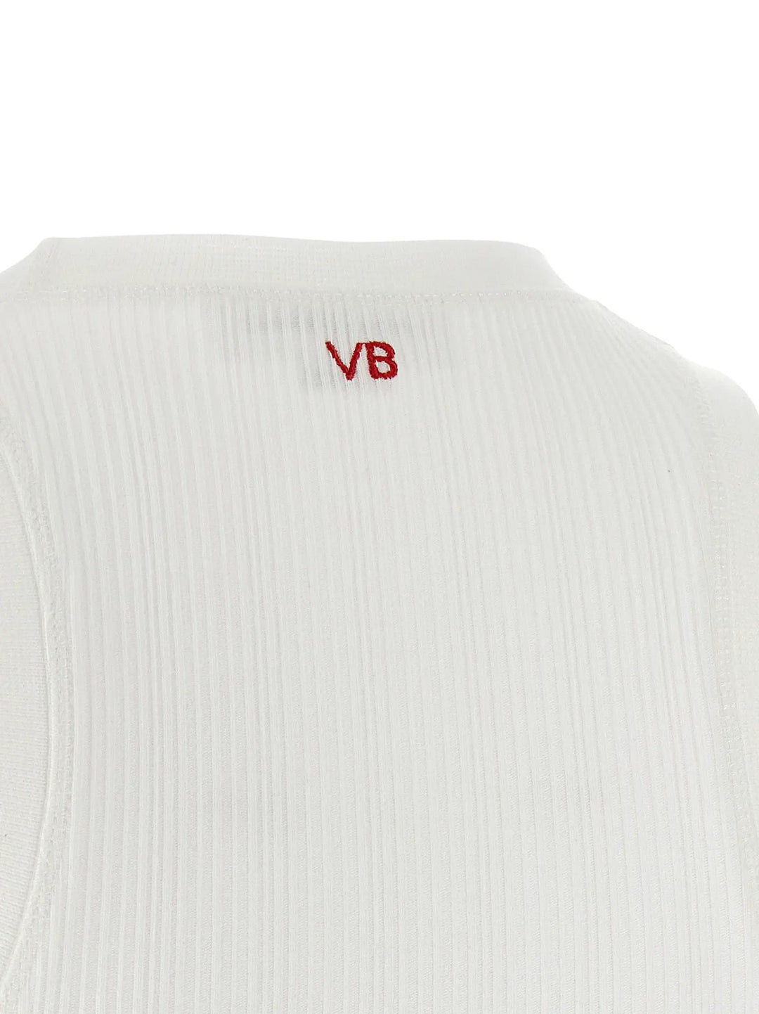 Victoria Beckham White Cotton Sleeveles T-Shirt
