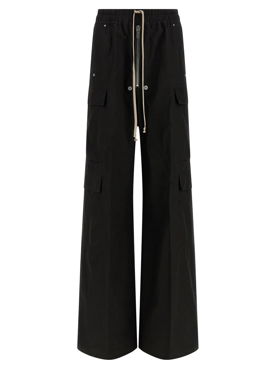 Rick Owens Black Cotton Cargo Pants