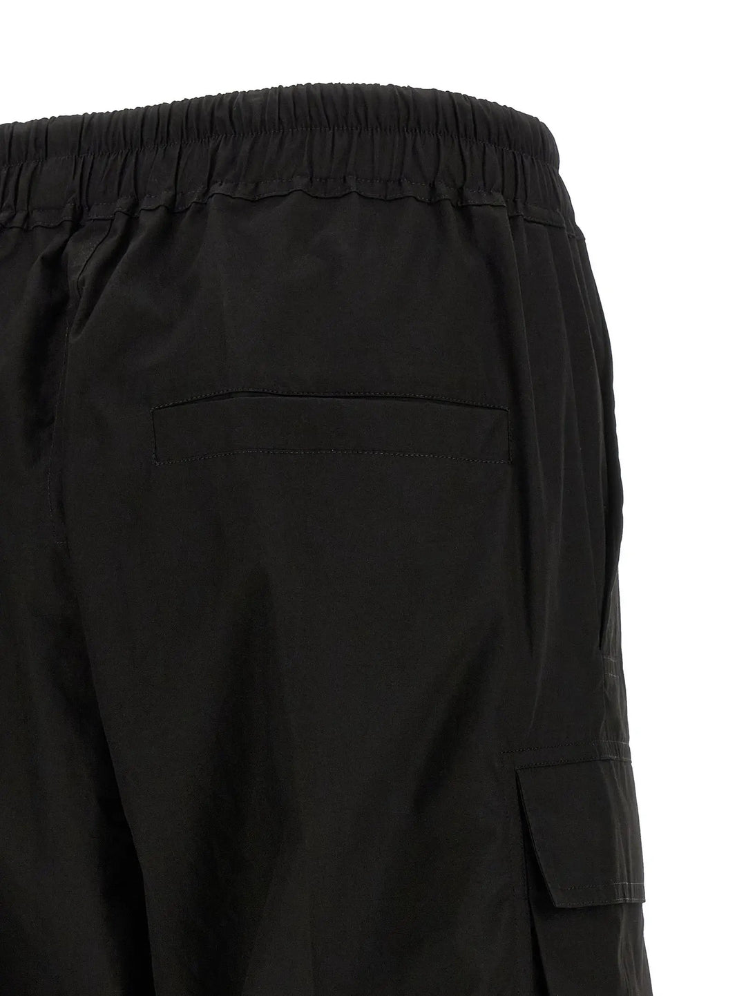 Rick Owens Black Cotton Cargo Pants