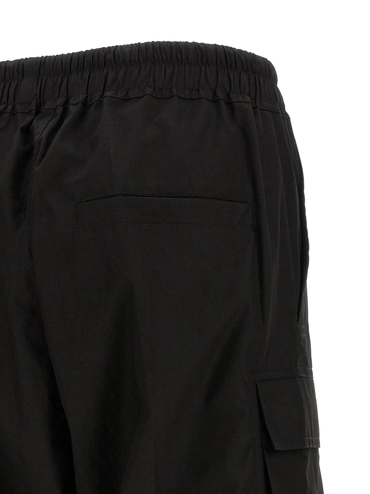 Rick Owens Black Cotton Cargo Pants