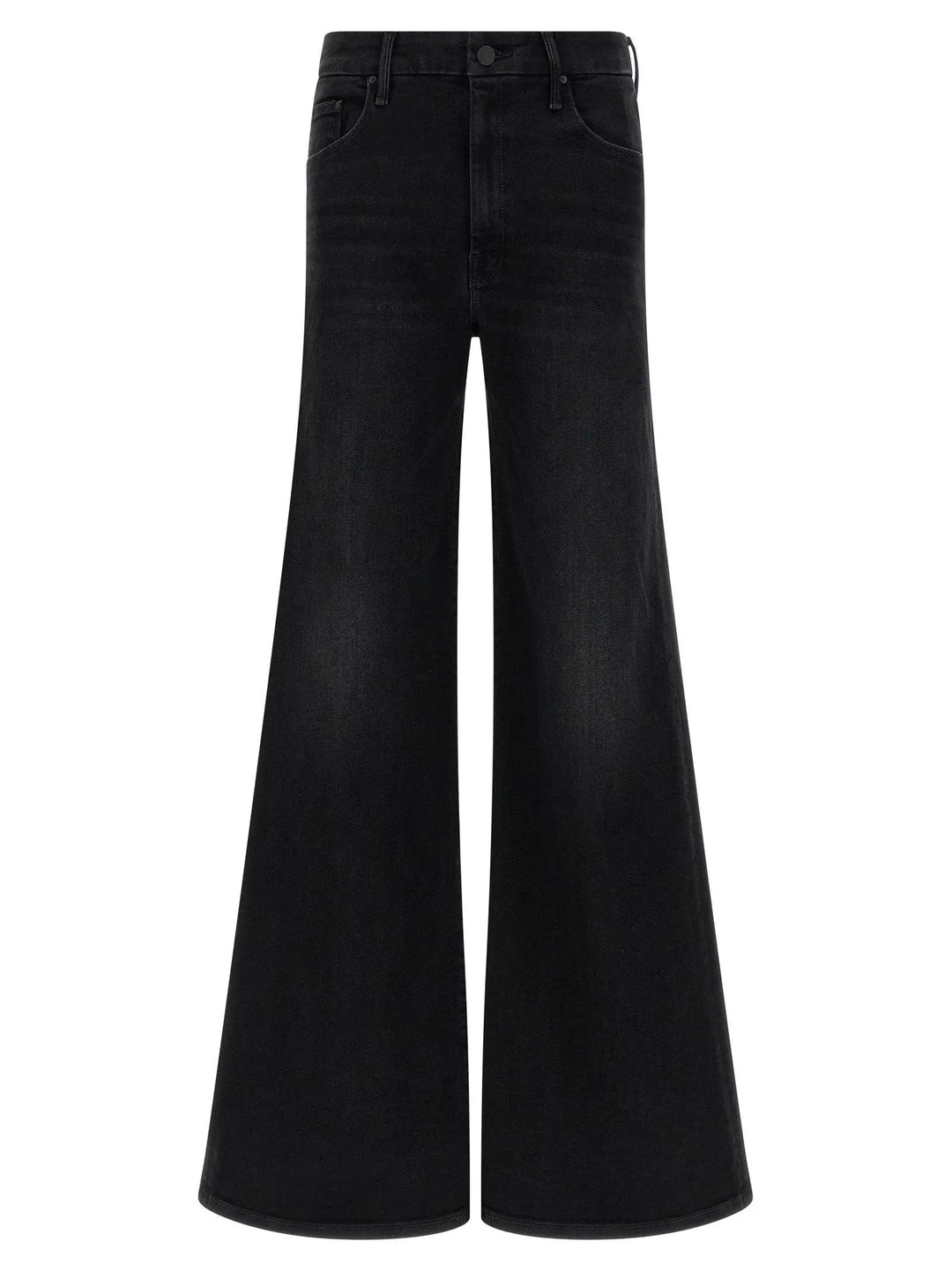 Mother Denim Black Cotton Flared Jeans