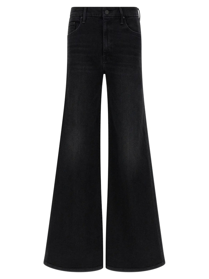 Mother Denim Black Cotton Flared Jeans