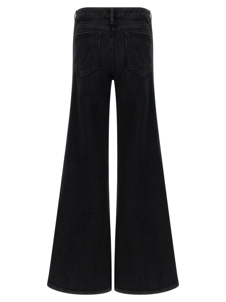 Mother Denim Black Cotton Flared Jeans