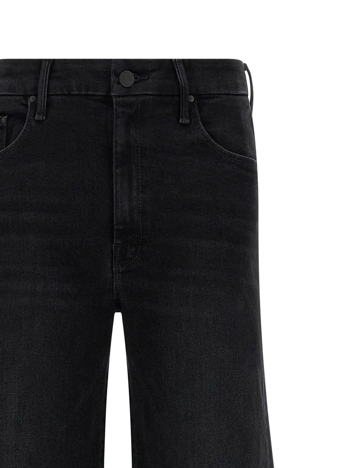 Mother Denim Black Cotton Flared Jeans