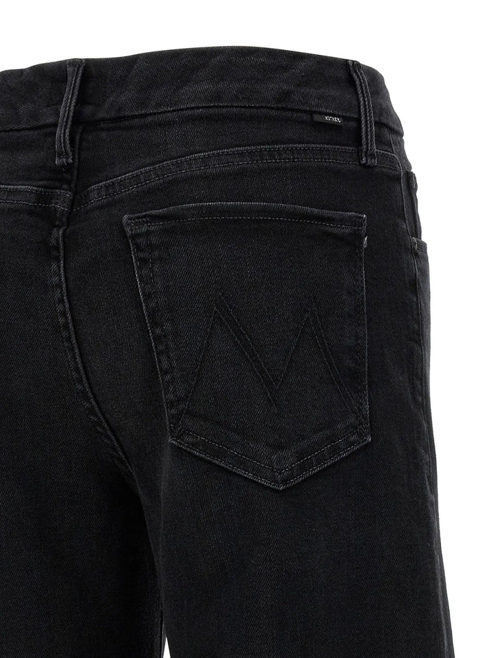 Mother Denim Black Cotton Flared Jeans