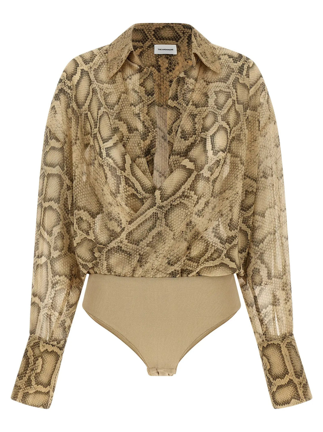 The Andamane Sample Sale | The Andamane Beige Polyester Bodysuit - | Designer outlet