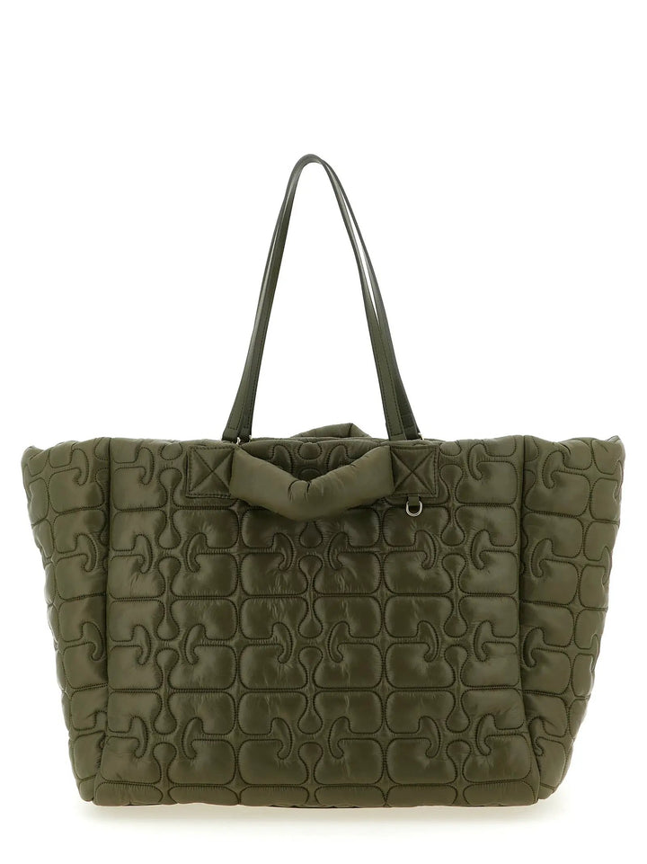 Ganni Bicolor Recycled Polyamide Tote Bag