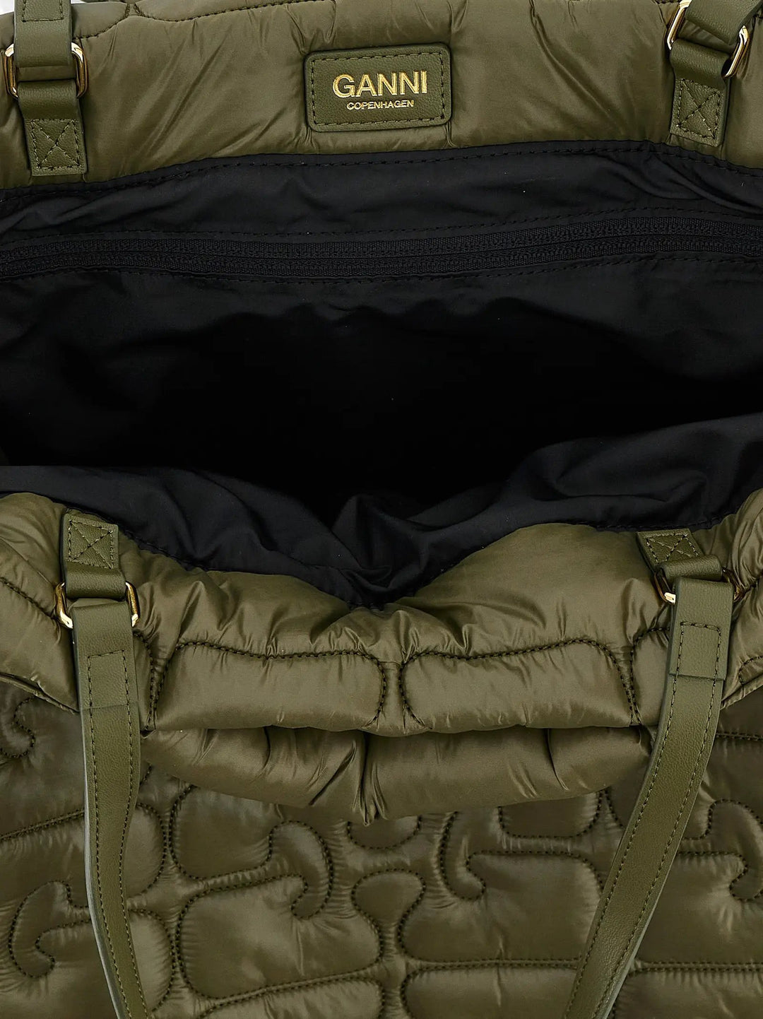 Ganni Bicolor Recycled Polyamide Tote Bag
