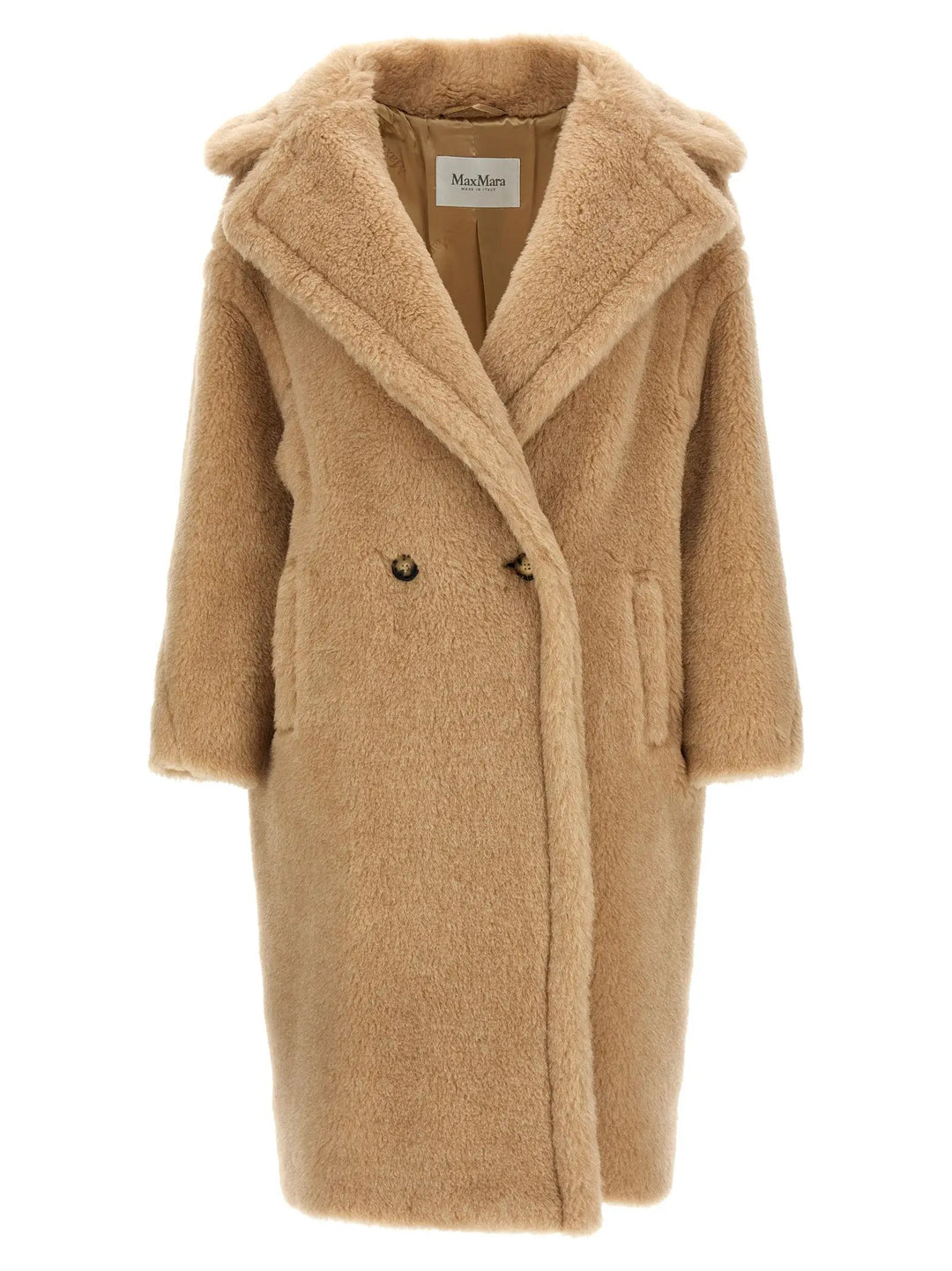 Max Mara Beige Alpaca Leather Coat