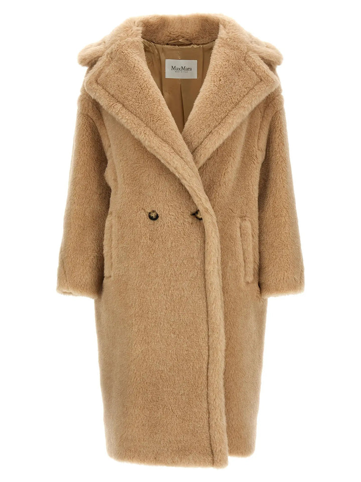 Max Mara Beige Alpaca Leather Coat