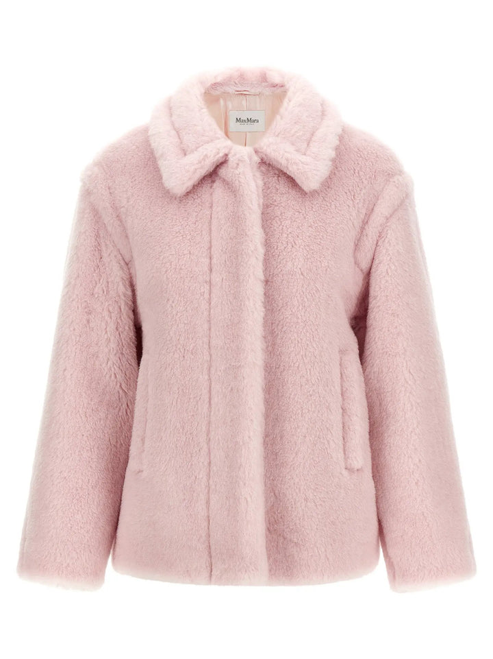 Max Mara Multicolor Alpaca Leather Coat
