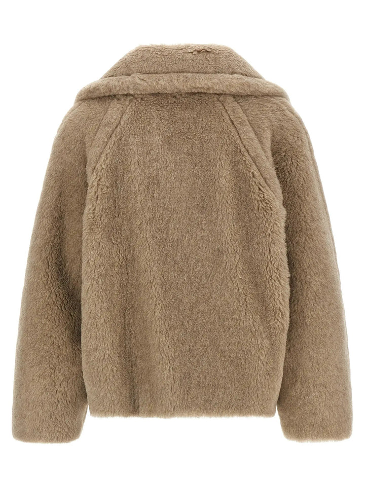 Max Mara Beige Alpaca Leather Coat