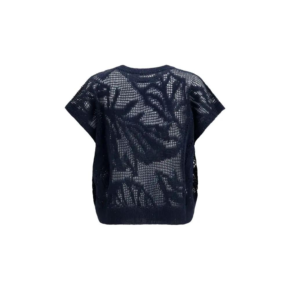 Brunello Cucinelli Sample Sale | Brunello Cucinelli Blue Linen T-Shirt - | Designer outlet